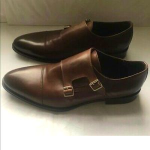 New To Boot New York “Bankston” Cognac Brown Double Monk Strap Shoes Size 10.5